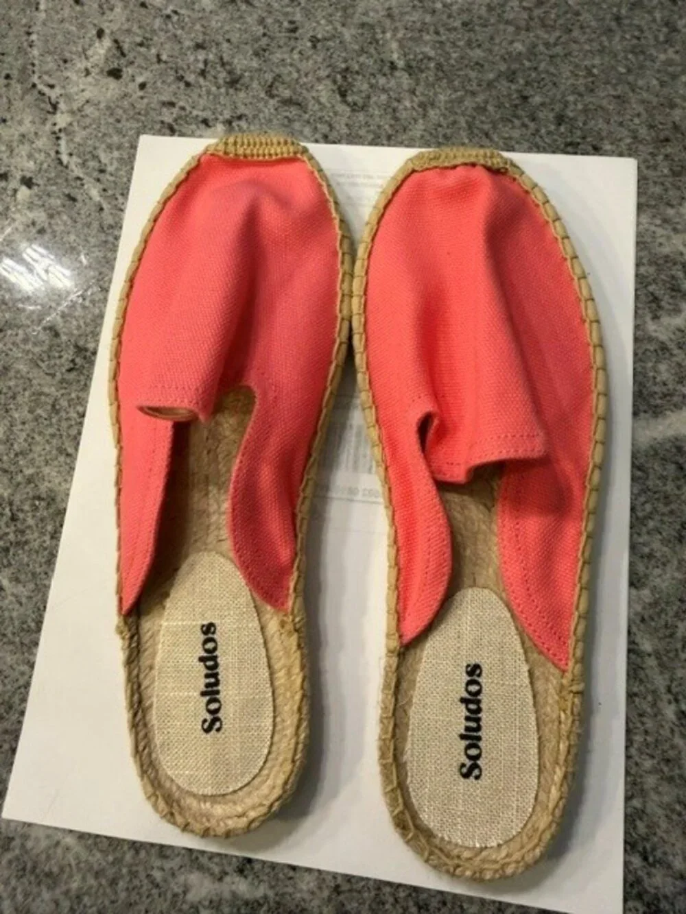 Soludos Espadrille Slide Mule - Bright Pink - Never Worn